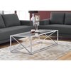 Monarch Specialties Coffee Table - 44"L / Chrome Metal With Tempered Glass I 3440